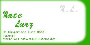 mate lurz business card